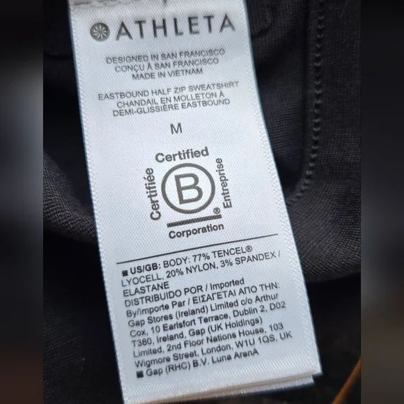 Athleta women Black Long Sleeve Top Size M - Picture 9 of 9